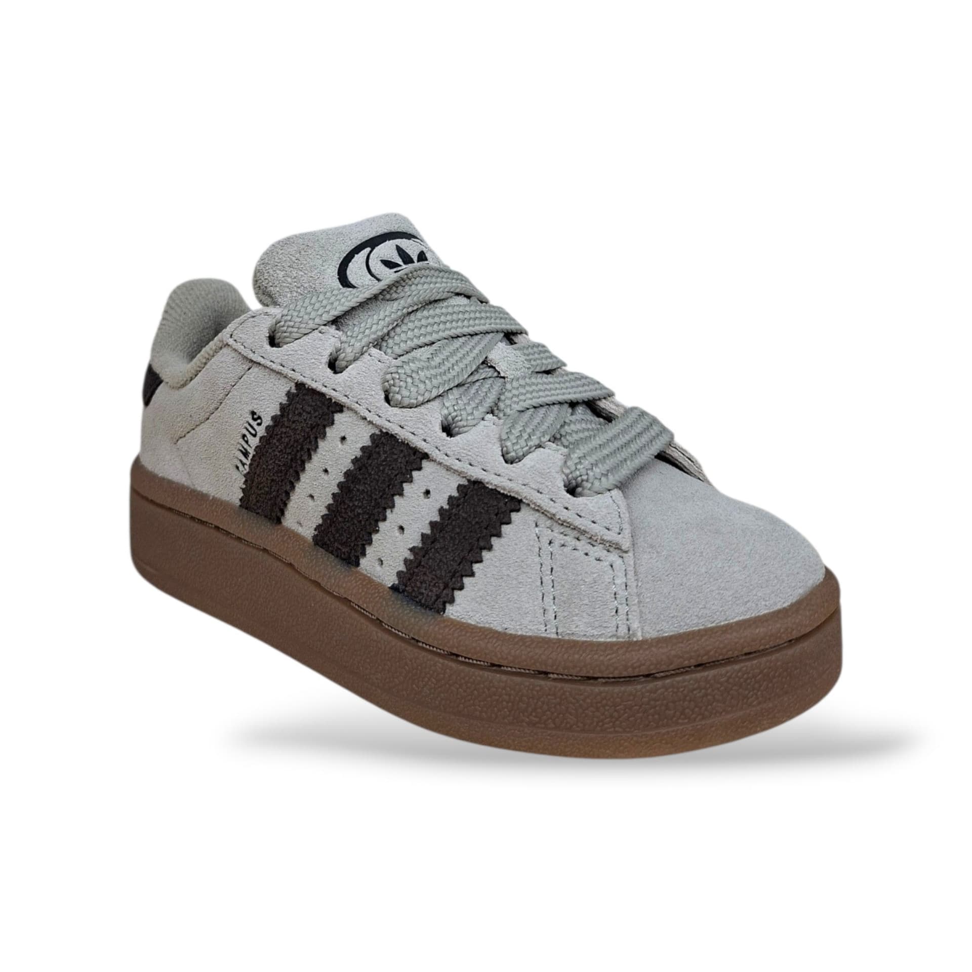 Adidas Campus Originals Sneakers Bambini Ragazzi Grigio Marrone Camel | Taglia 28-38 | Suede Lacci | Scarpetteria Gica - 7
