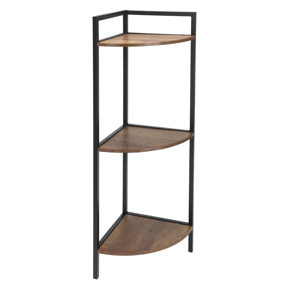 MOBILE ANGOLARE CON RIPIANI IN LEGNO cm. 23.5 x 23,5 x h.76 - 3 ripiani  - BricoGo
