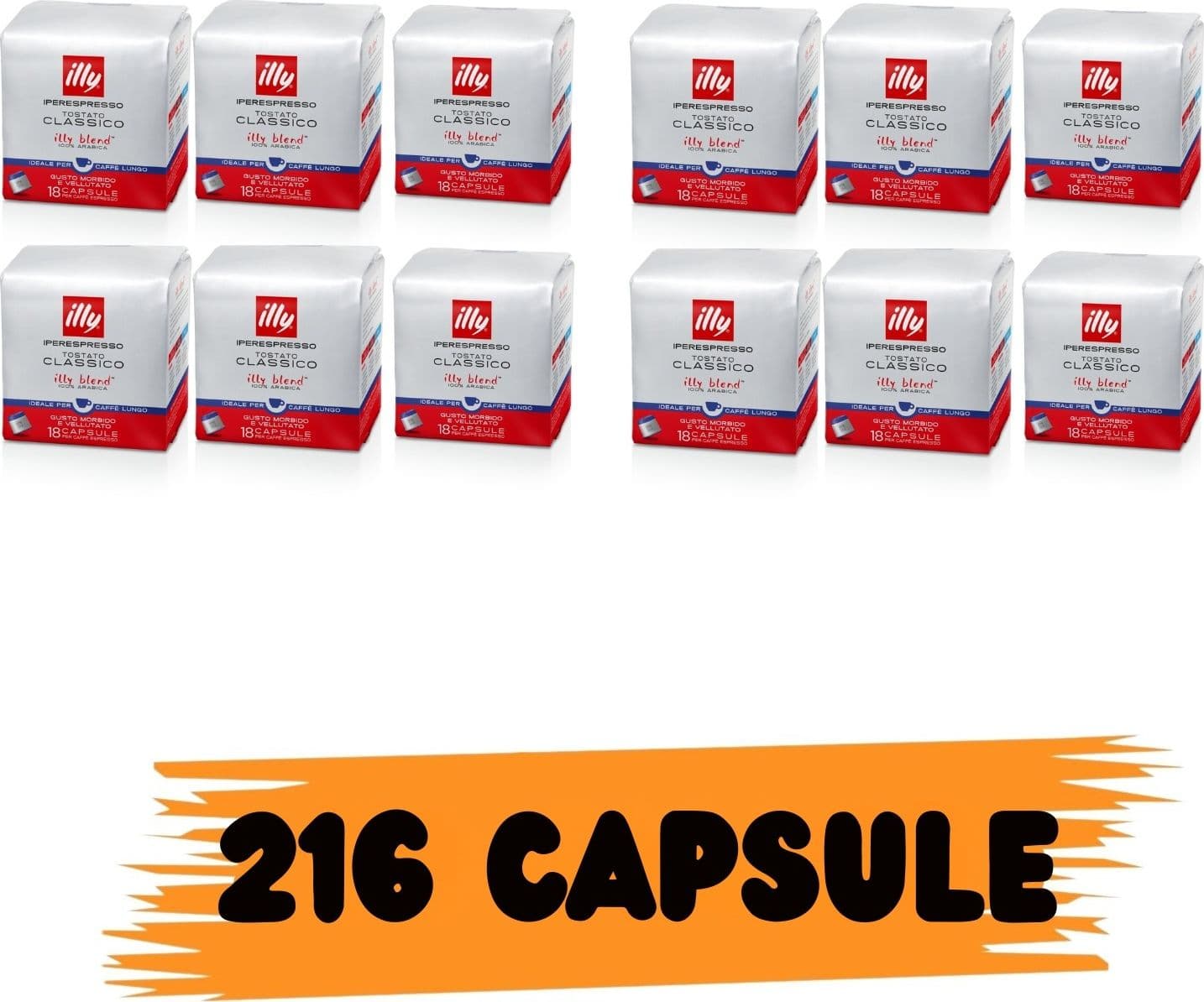 illy Caffe' Capsule Iperespresso Classico LUNGO 216pz