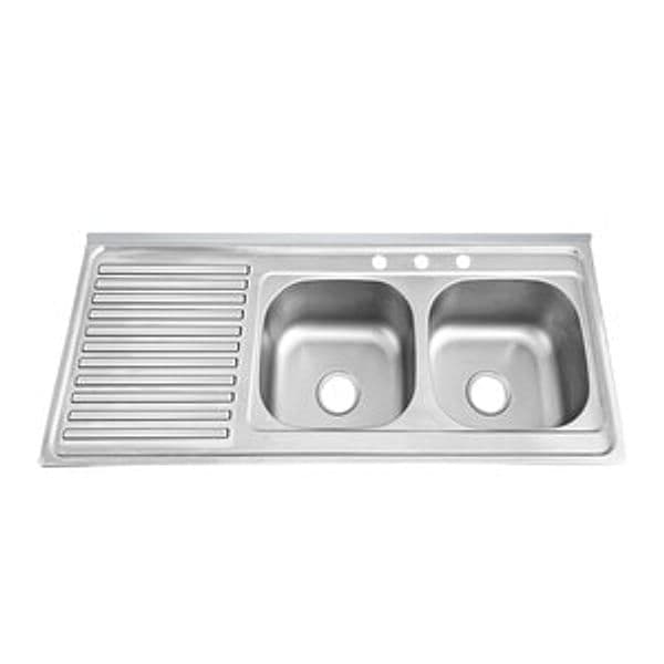 C LAVELLO APPOGGIO 120X50 2 VASCHE DX C/GOCC SX INOX 304- C LINE DESIGN- 1,0 pz - 2
