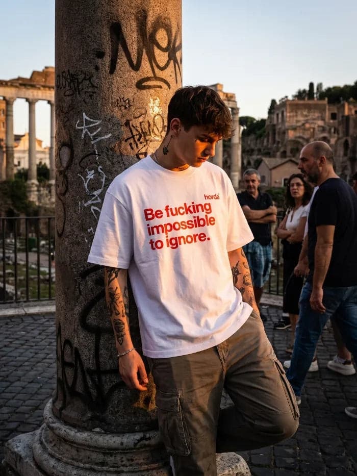 T-shirt Oversize "Loud" Stampa Rossa | Horda Cotone 200g - 7