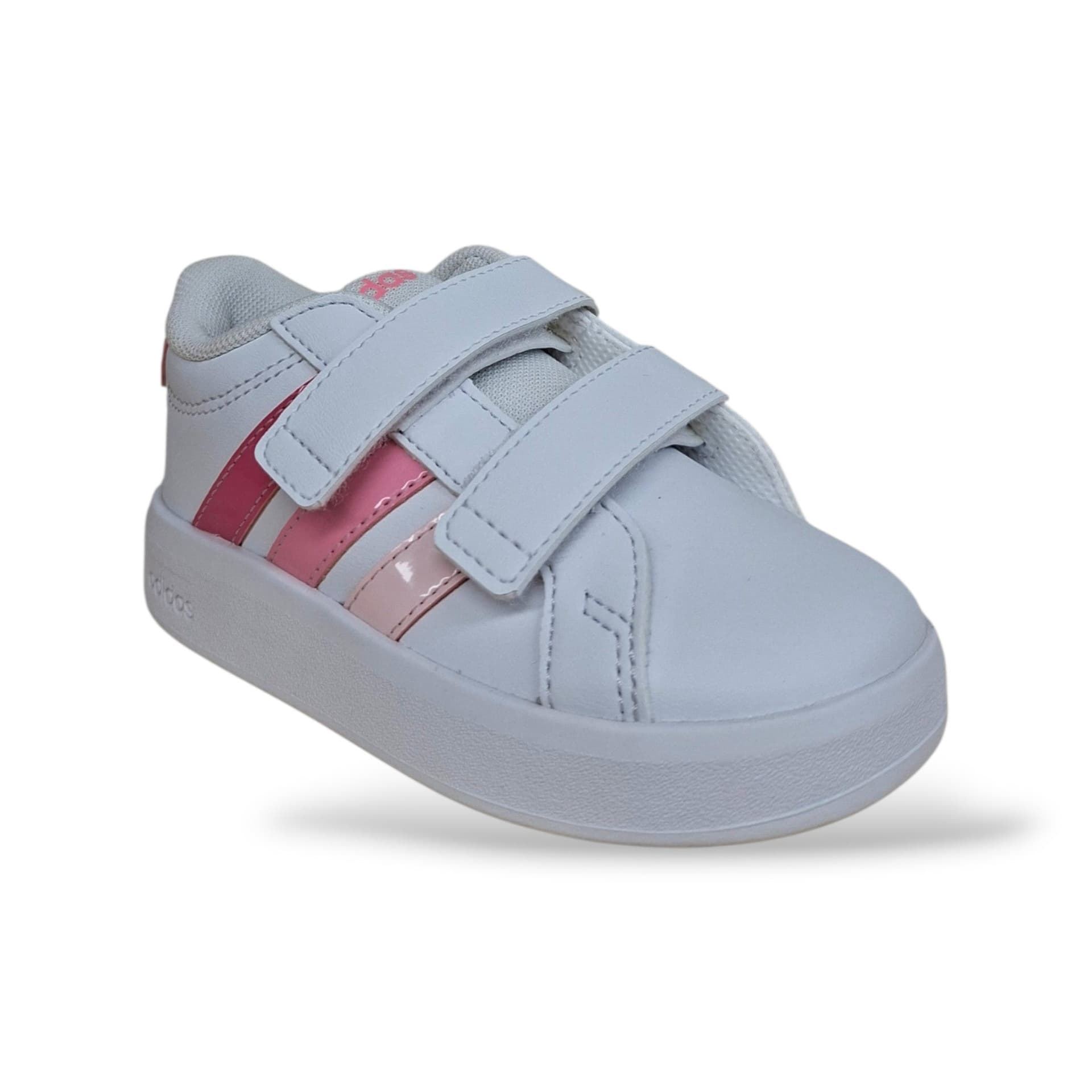 Adidas Grand Court Sneakers Bambina Bianco Rosa | Taglia 20-27 | Velcro | Scarpetteria Gica - 2