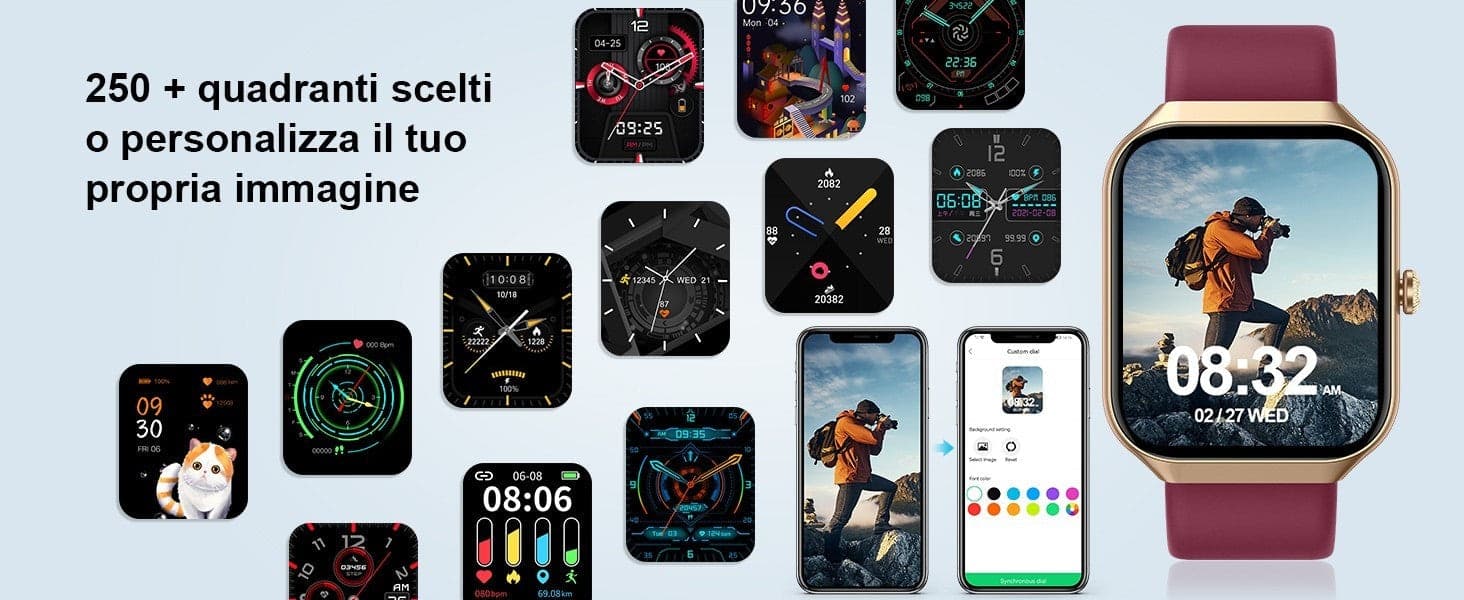 HOIFA P98 Smartwatch Uomo Donna 1,96" Chiamate SpO2 Cardio Sonno 113+ Sport IP68 - 11