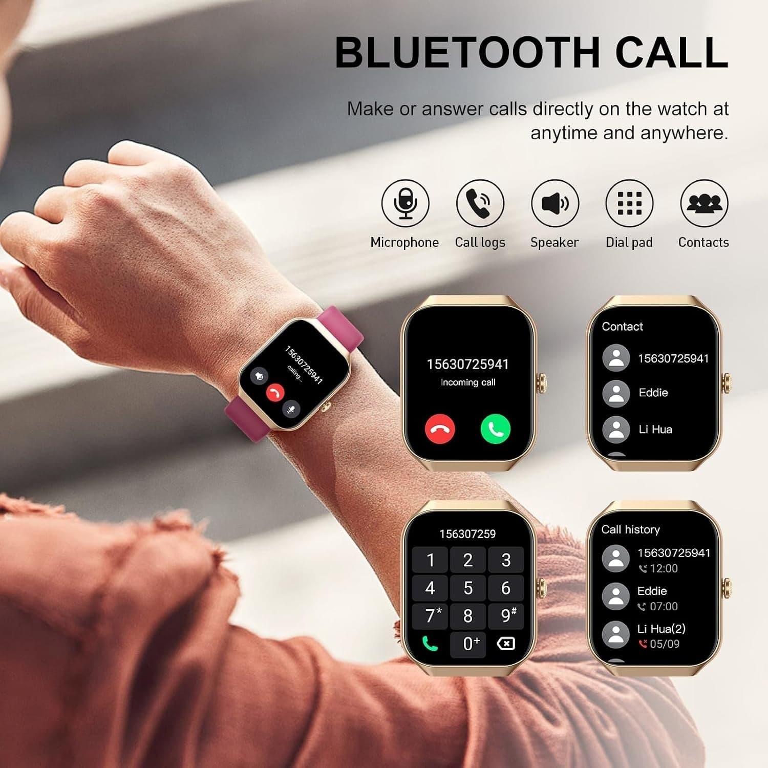 HOIFA P98 Smartwatch Uomo Donna 1,96" Chiamate SpO2 Cardio Sonno 113+ Sport IP68 - 5