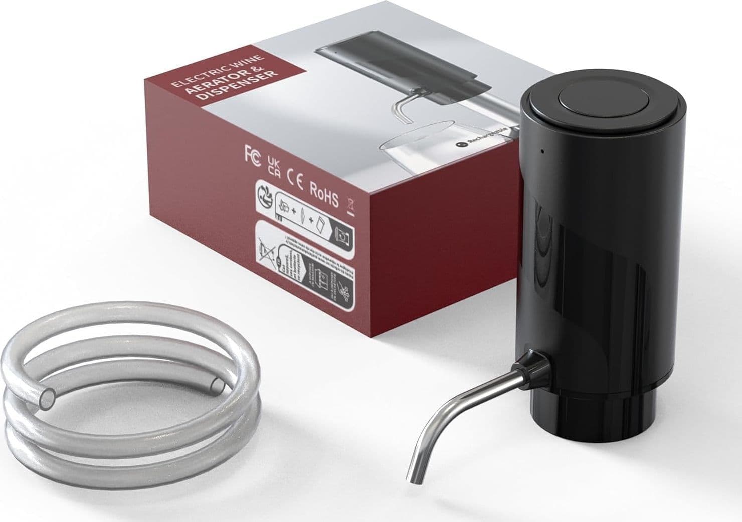 Aeratore Versatore Vino Elettrico USB-C Ricaricabile Dispenser Automatico Nero - 8