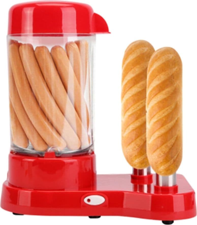 MACCHINA PER HOT DOG CUOCI WURSTEL 450 W CONTENITORE COTTURA A VAPORE CON PORTA PANINO
