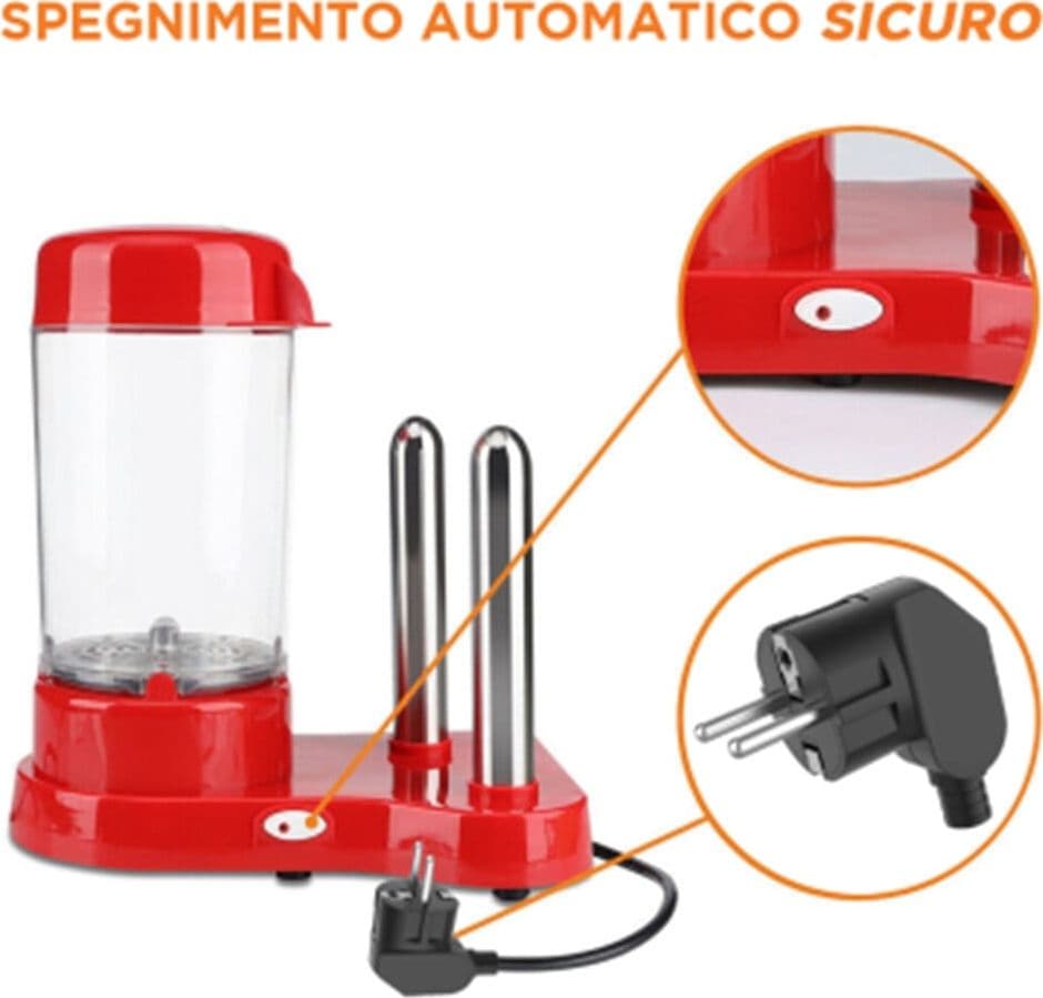 MACCHINA PER HOT DOG CUOCI WURSTEL 450 W CONTENITORE COTTURA A VAPORE CON PORTA PANINO - 5