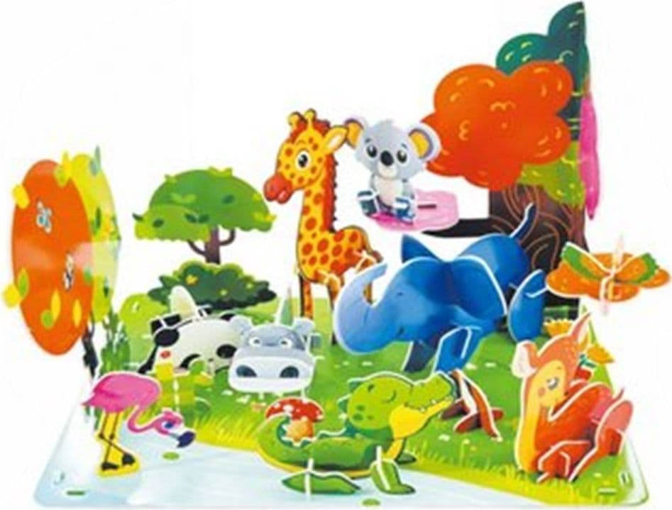 KIT PUZZLE 3D FORESTA PARADISO ANIMALI IN MINIATURA PER BAMBINI COSTRUZIONE FAI DA TE 32407