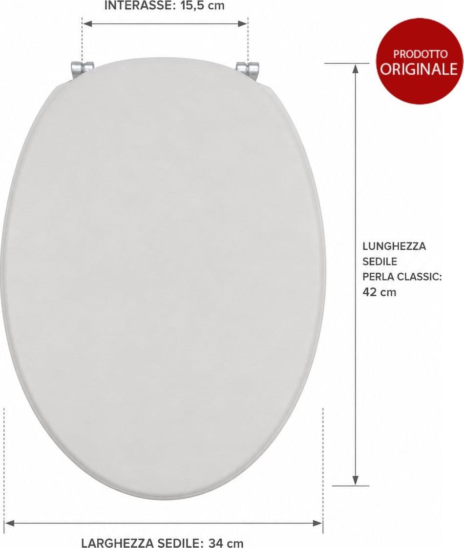 Copriwater Dolomite Perla Classic sedile WC legno bianco J104600 Originale - 4