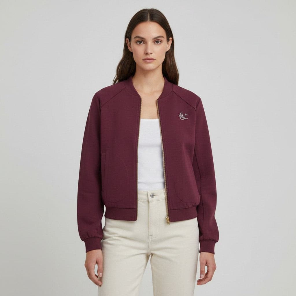 Felpa Liu Jo TF6287J3958 con logo strass e colletto stile bomber - 2