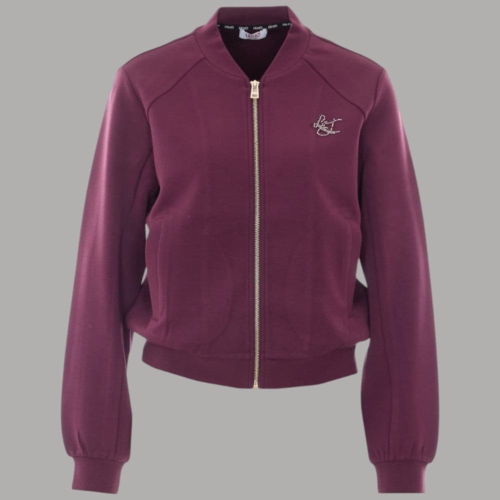 Felpa Liu Jo TF6287J3958 con logo strass e colletto stile bomber - 4