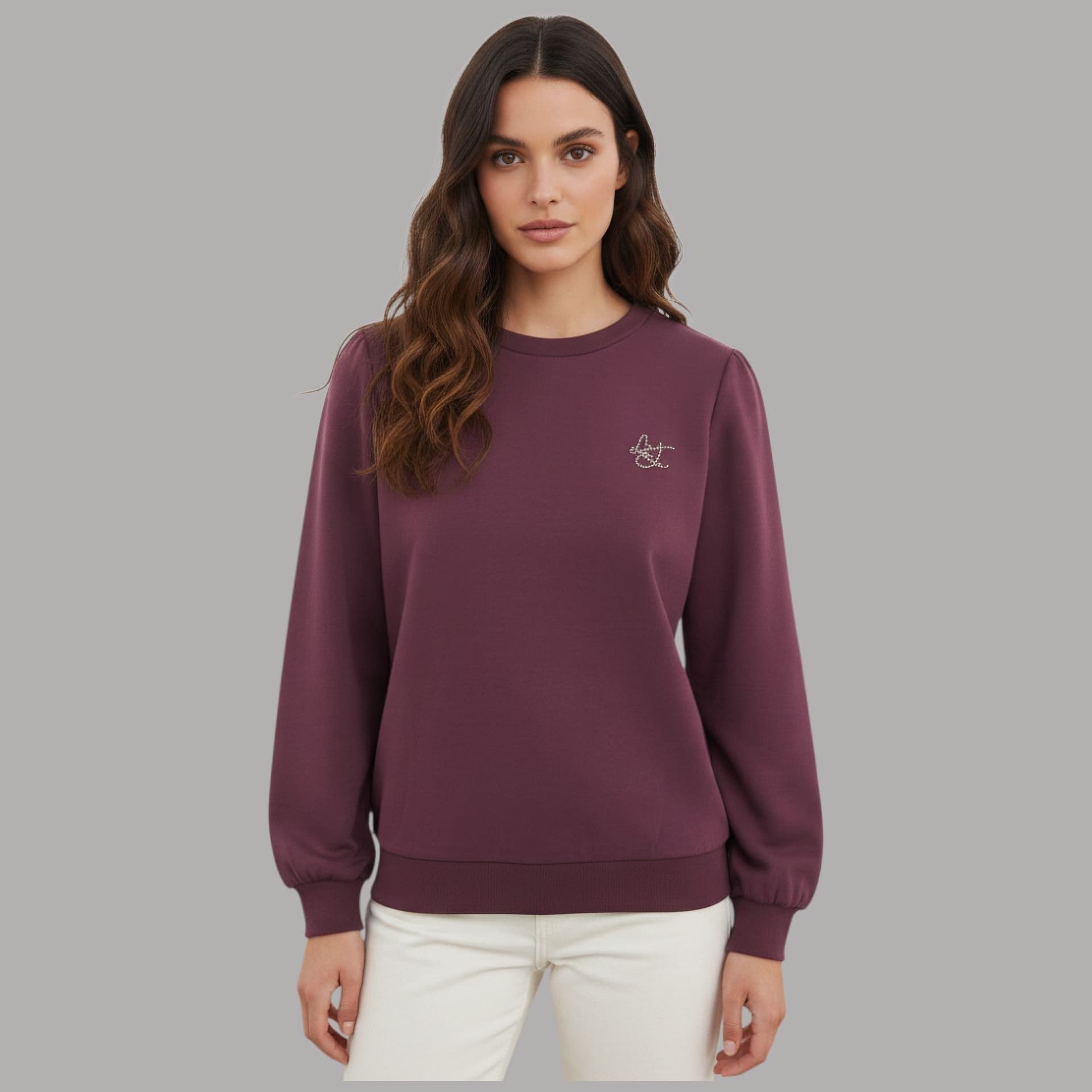 Felpa Liu Jo TF6206J3958 girocollo con logo strass - 5