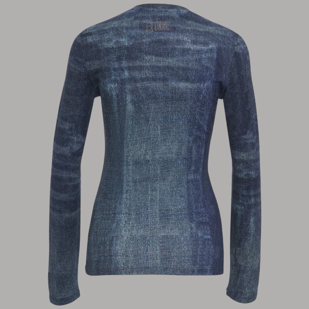 T-shirt manica lunga Liu Jo feat Elodie con stampa all over e strass - 9