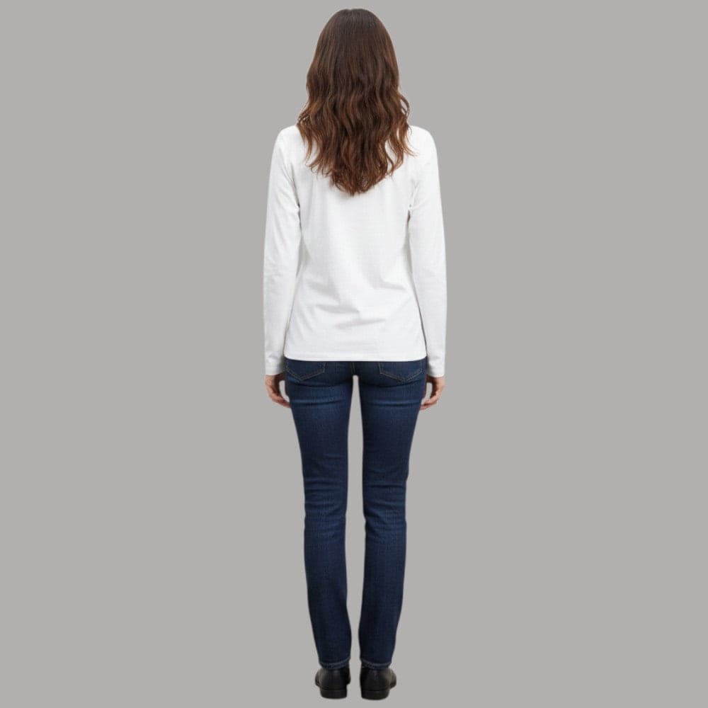 T-shirt manica lunga Liu Jo TF6248JS003 con maxi logo strass - 5