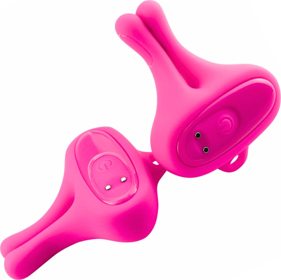 Pinze Vibranti Morsetti per Capezzoli Magnetiche 9 Vibrazioni in Silicone BDSM