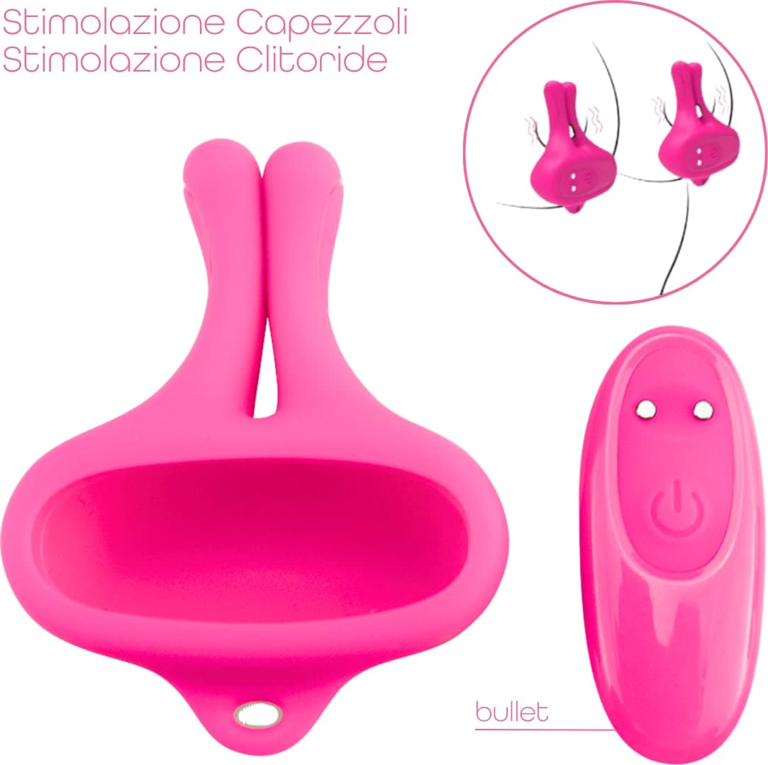 Pinze Vibranti Morsetti per Capezzoli Magnetiche 9 Vibrazioni in Silicone BDSM - 4