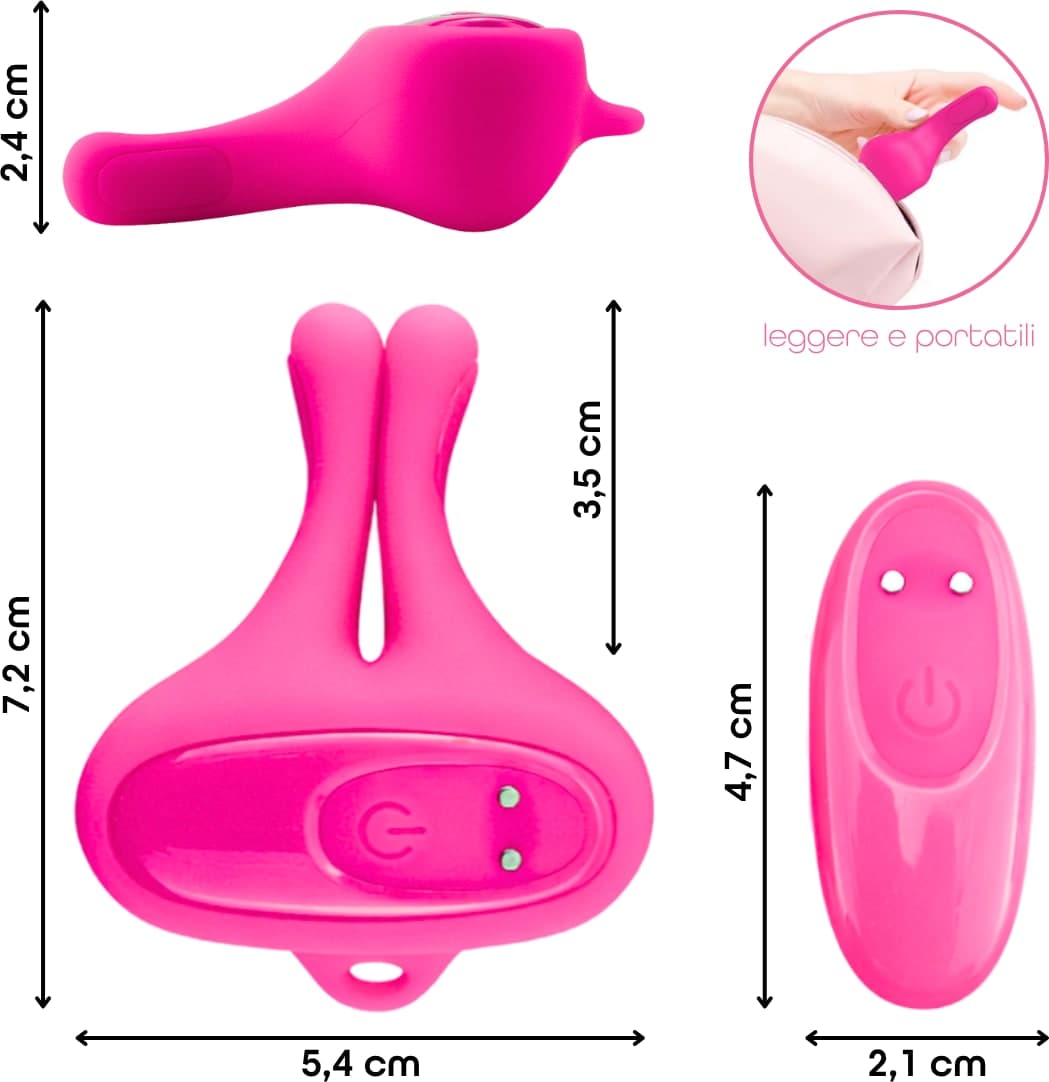 Pinze Vibranti Morsetti per Capezzoli Magnetiche 9 Vibrazioni in Silicone BDSM - 6