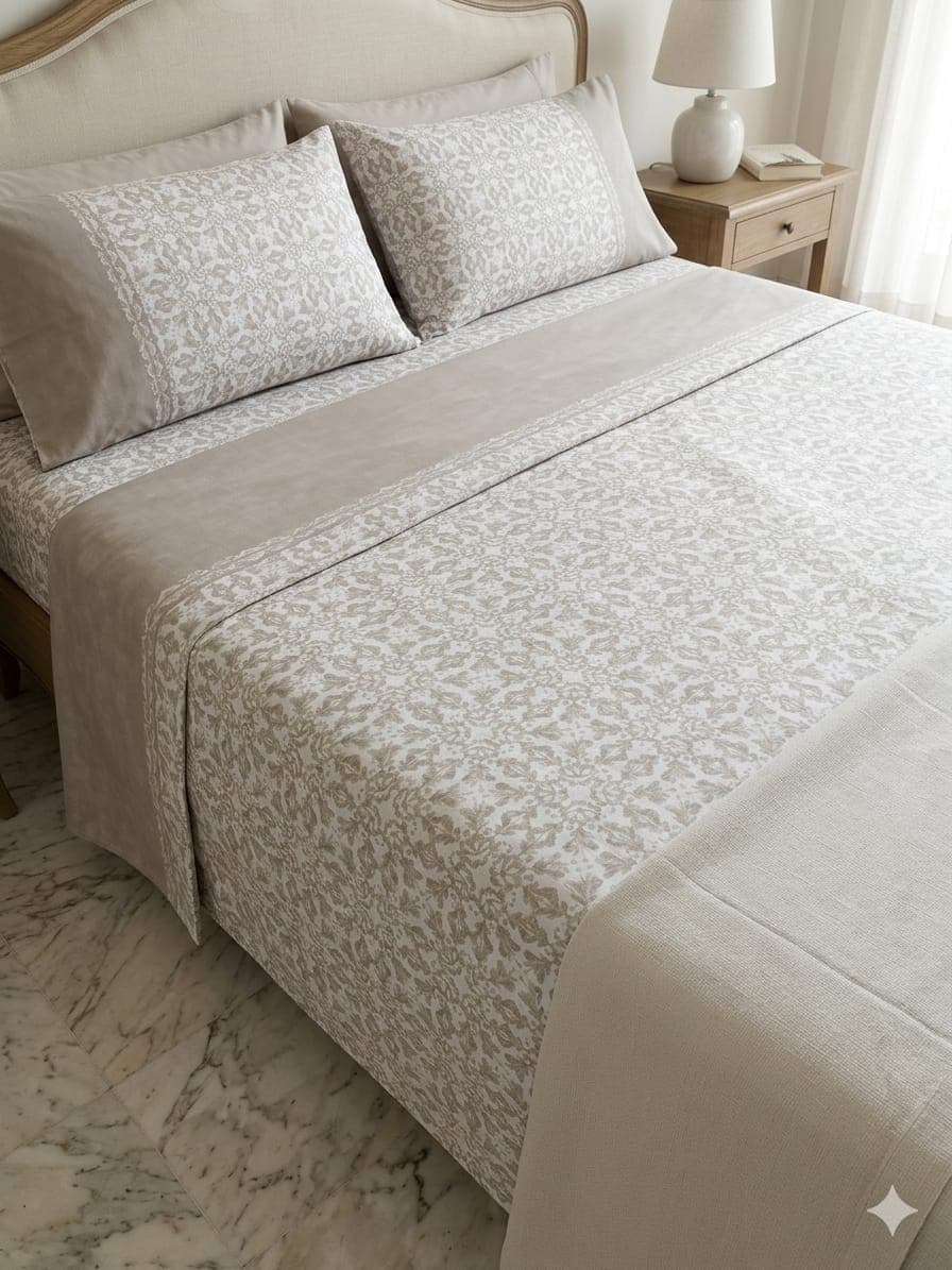 Completo Lenzuola Matrimoniale Tessier Varianti Assortite in Cotone - 2