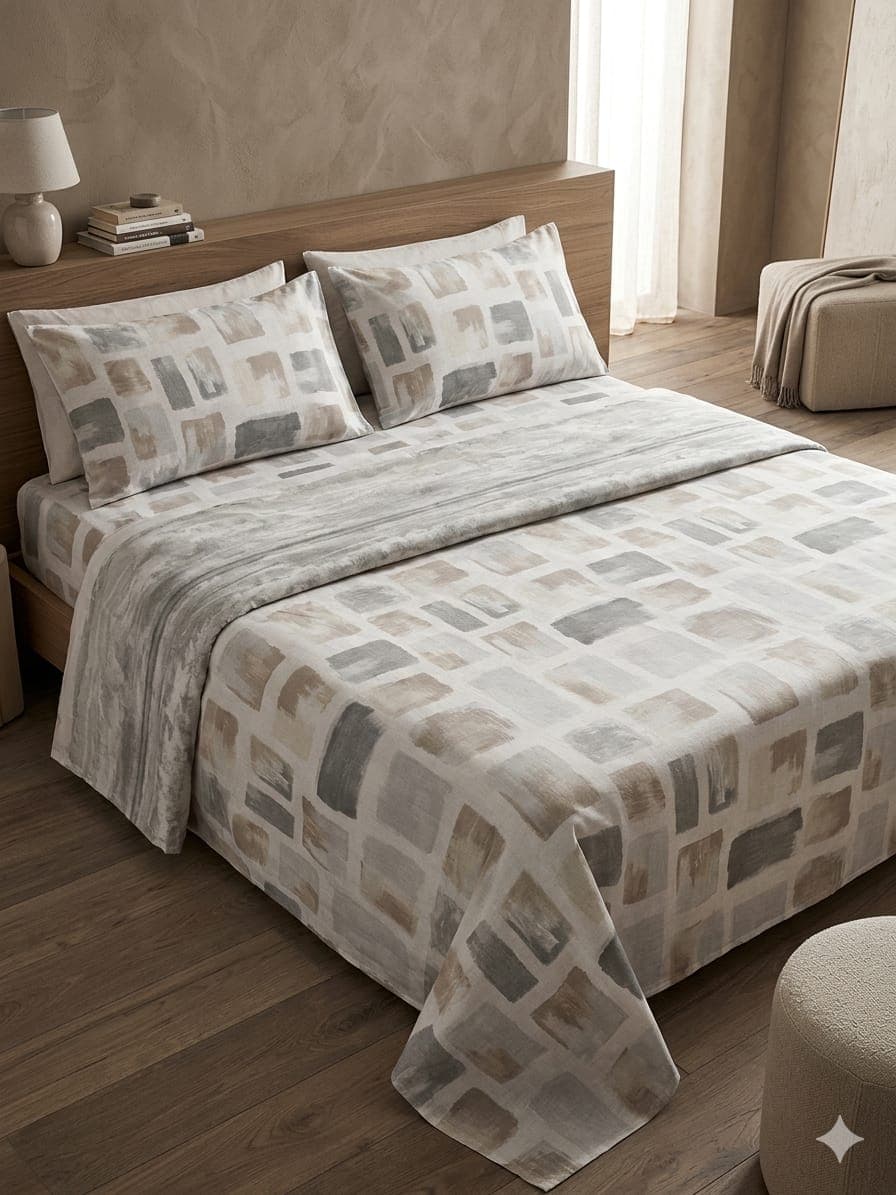 Completo Lenzuola Matrimoniale Tessier Varianti Assortite in Cotone - 7