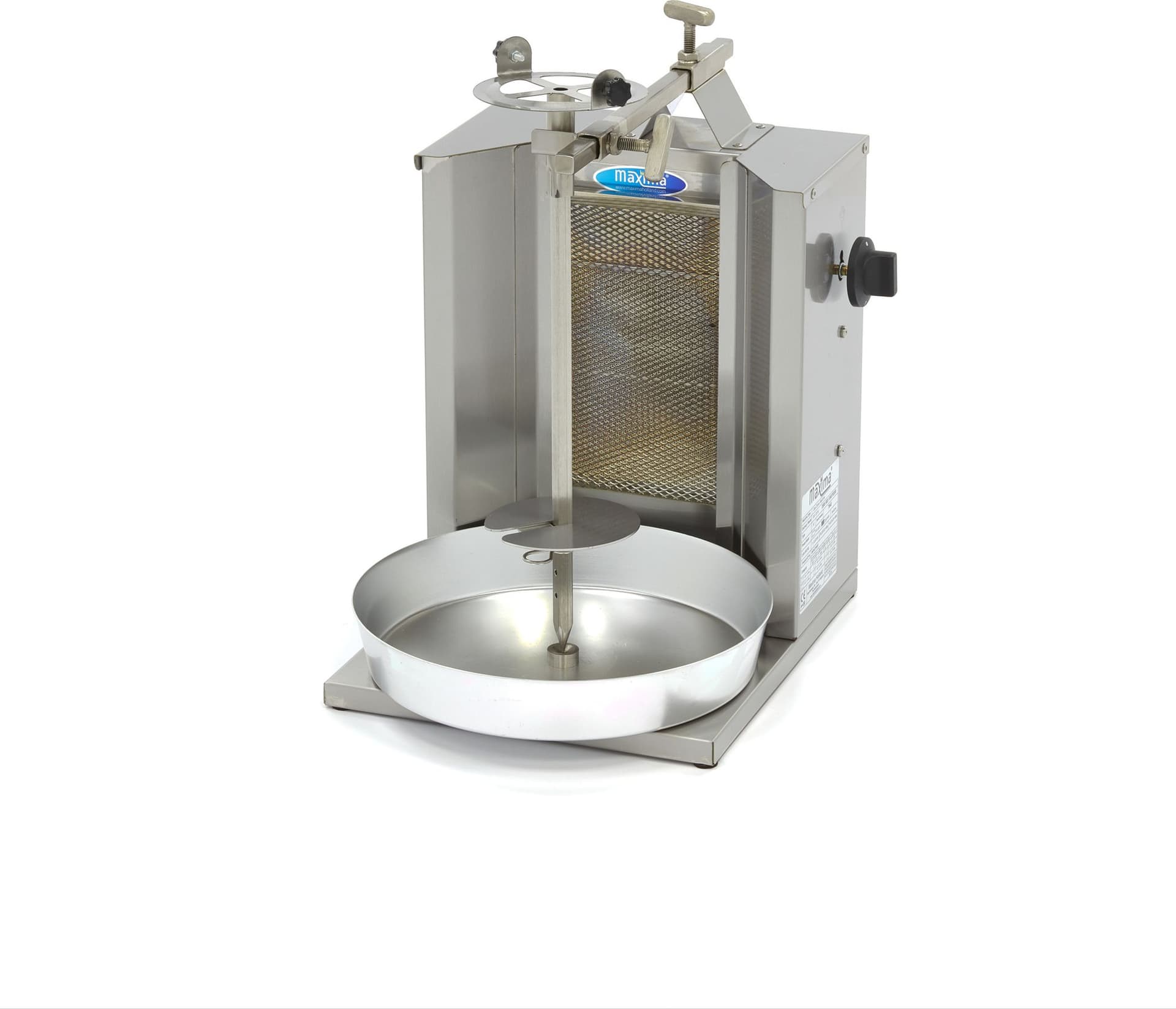 Kebab Grill - 1 Burner - 10kg Meat - Gas | Dimensioni 40.00 × 35.00 × 60.00 cm | Maxima 09370200, grill professionale a gas per kebab in acciaio inox, un bruciatore, capacita 10 kg, 3,32 kW, peso 8,4 kg - 4