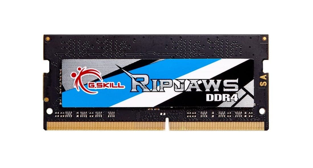 G.Skill Ripjaws F4-3200C22D-32GRS Kit RAM 32 GB (2×16 GB) DDR4-3200 SO-DIMM, CL22, 1,20 V, Non-ECC | Kit 2 moduli da 16 GB, velocita 3200 MT/s, timing 22-22-22-52, tensione 1,20 V, formato memoria per notebook, garanzia limitata a vita - 3