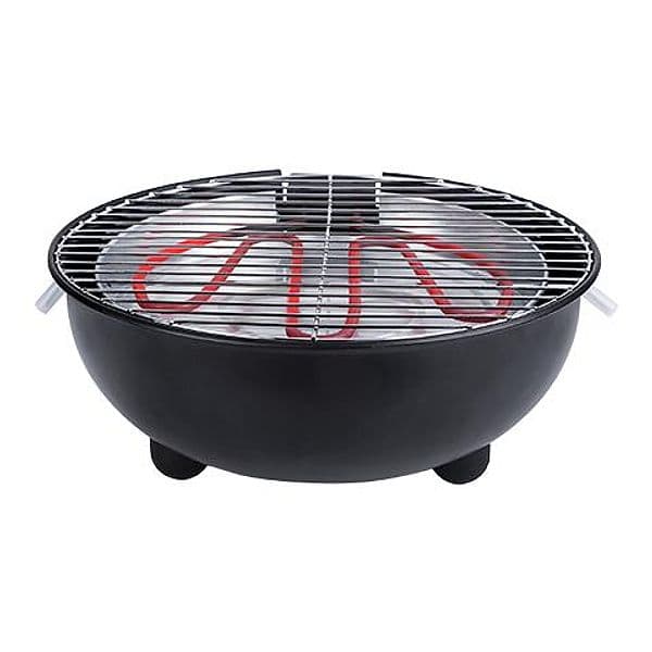 Tristar BQ-2880 Barbecue Elettrico da Tavolo 1250 W con Griglia Rotonda da 30 cm, Struttura in Metallo Nero, Griglia Regolabile in Altezza, Vaschetta Raccogli Grasso, Facile da Pulire, EAN 8713016036124 - 2