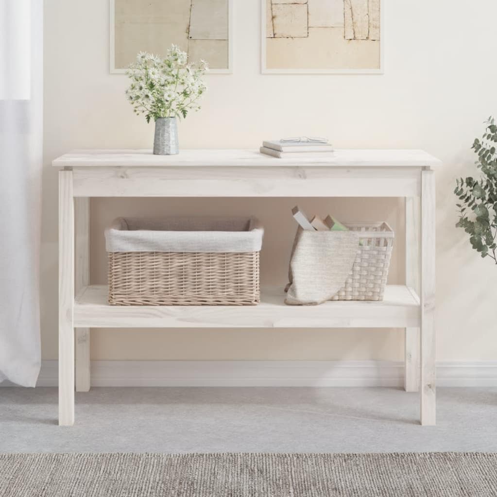 Tavolo da consolle, tavolino da salotto, credenza, con 2 ripiani in traliccio, per soggiorno, corridoio, 101,5 x 35 x 80 cm, telaio in acciaio, stile industriale, marrone rustico e nero | Dimensioni 115.00 × 45.00 × 15.00 cm