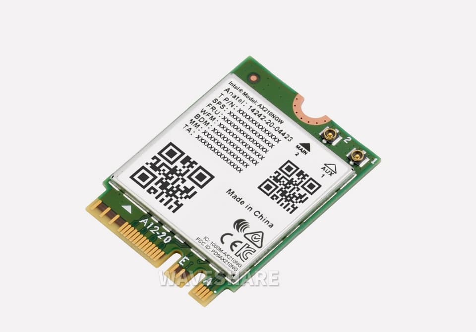 Intel Wi-Fi 6E AX210 Modulo Wireless Interno M.2 2230 per PC e Notebook, Velocità fino a 2400 Mbit/s, Tri-Band 2,4/5/6 GHz, Bluetooth, Antenne 2×2, Interfaccia PCI Express, Standard 802.11ax | EAN 5704174797876