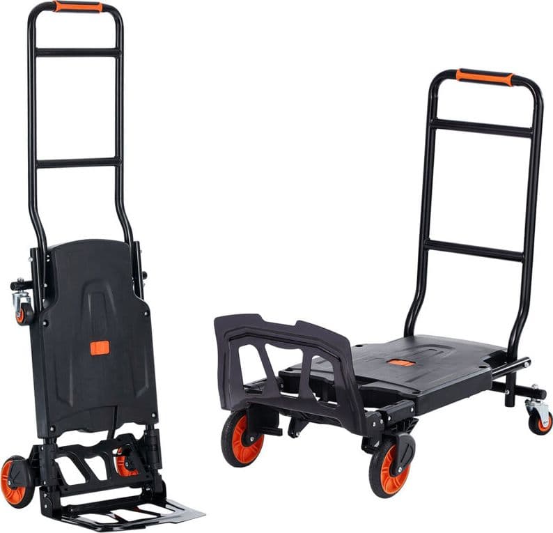 VEVOR Carrello a Mano Pieghevole in Alluminio Carrello a Mano Carrello Portacarichi Carico Max. 136kg, Carrello a Mano Pieghevole in Carrello con Piattaforma Ruote per Trasporto di Merci da Magazzino. - 2