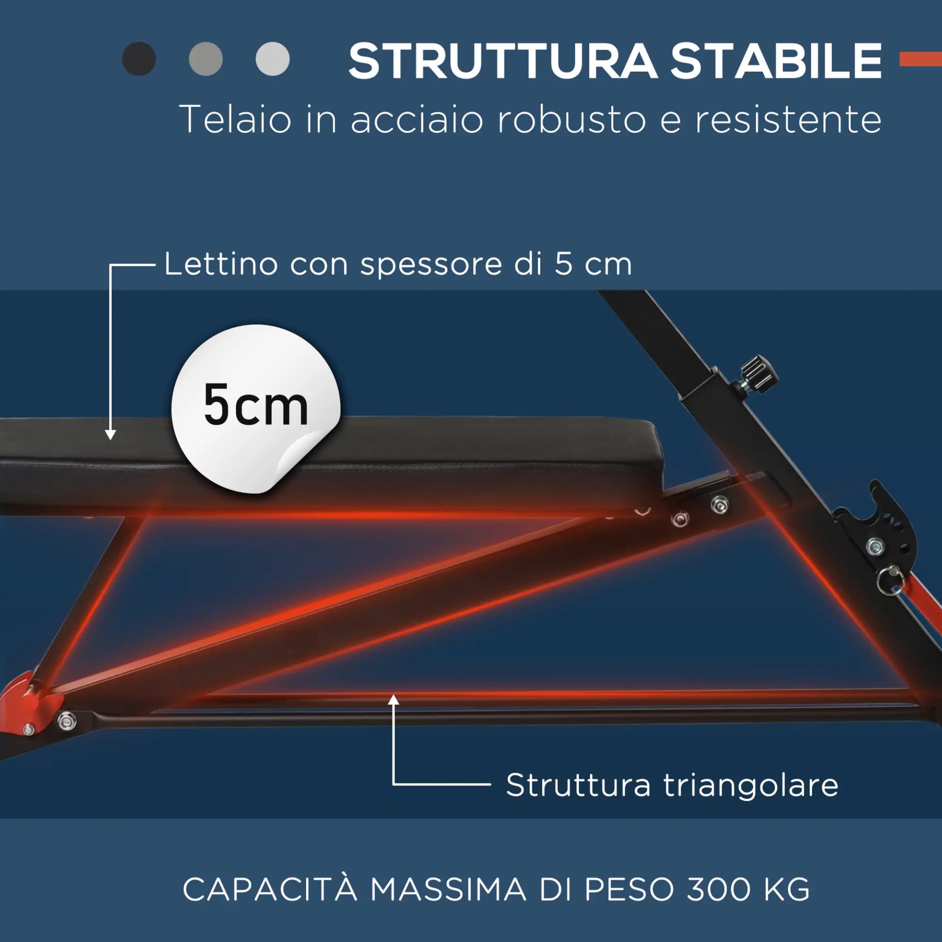 HOMCOM A91-075 Panca Fitness Multifunzione Regolabile Nera e Rossa in Acciaio con Imbottitura EVA, Schienale Piano e Declinabile a -22,5° e -45°, Supporto Cosce su 7 Livelli e Poggiapiedi su 4 Posizioni, 64 x 146 x 73,5-85 cm - 5