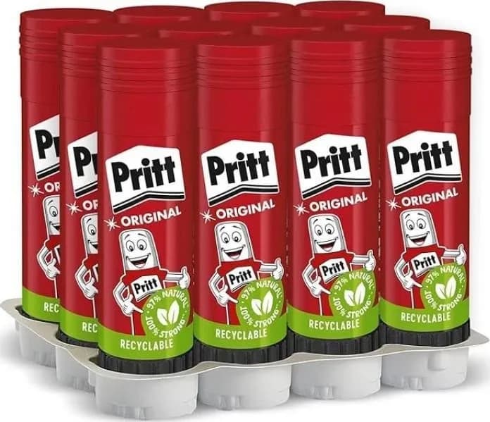Pritt Colla Stick Originale 22 g, Confezione 12 Pezzi, Adesivo per Carta e Cartoncino Senza Solventi e PVC, Formula con 90% di Materiale Naturale, Lavabile dai Tessuti a 20 °C, Applicazione e Tempo di Asciugatura che Consente il Riposizionamento - 4
