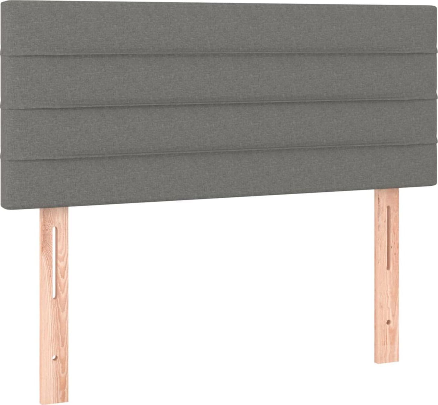 vidaXL Testiera Grigio Scuro 100x5x78/88 cm in Tessuto | Modello 346131 | Dimensioni 105.00 × 85.00 × 10.00 cm | EAN 8720287149750, altezza regolabile, tessuto 100% poliestere, legno ingegnerizzato, larice massello e schiuma - 2