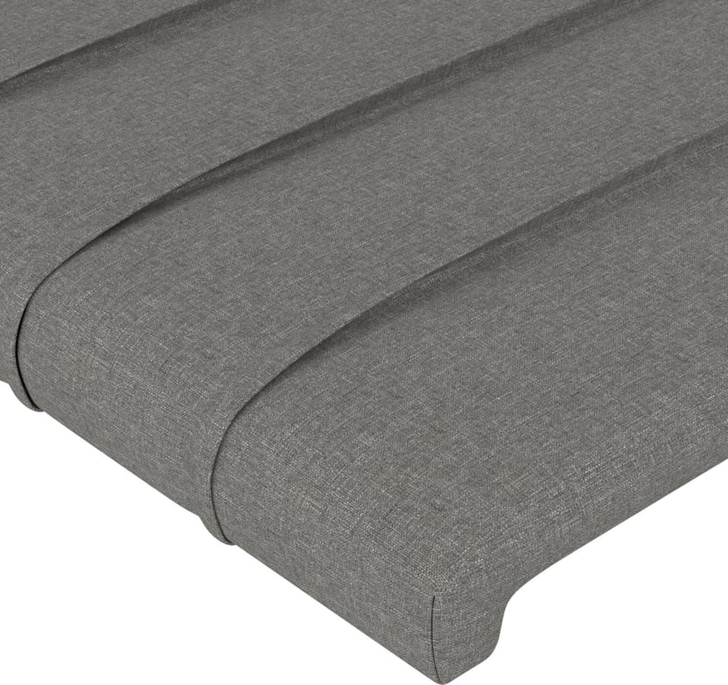 vidaXL Testiera Grigio Scuro 100x5x78/88 cm in Tessuto | Modello 346131 | Dimensioni 105.00 × 85.00 × 10.00 cm | EAN 8720287149750, altezza regolabile, tessuto 100% poliestere, legno ingegnerizzato, larice massello e schiuma - 4