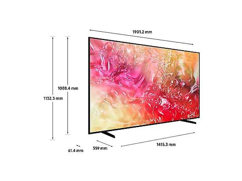 Smart TV 85 Pollici Display LED 4K Ultra HD Sistema Operativo Tizen Classe G colore Nero - UE85DU7170UXZT | Dimensioni 205.00 × 25.00 × 125.00 cm | Dimensioni diagonale schermo: 2,16 m (85") | Forma dello schermo: Piatto - 3