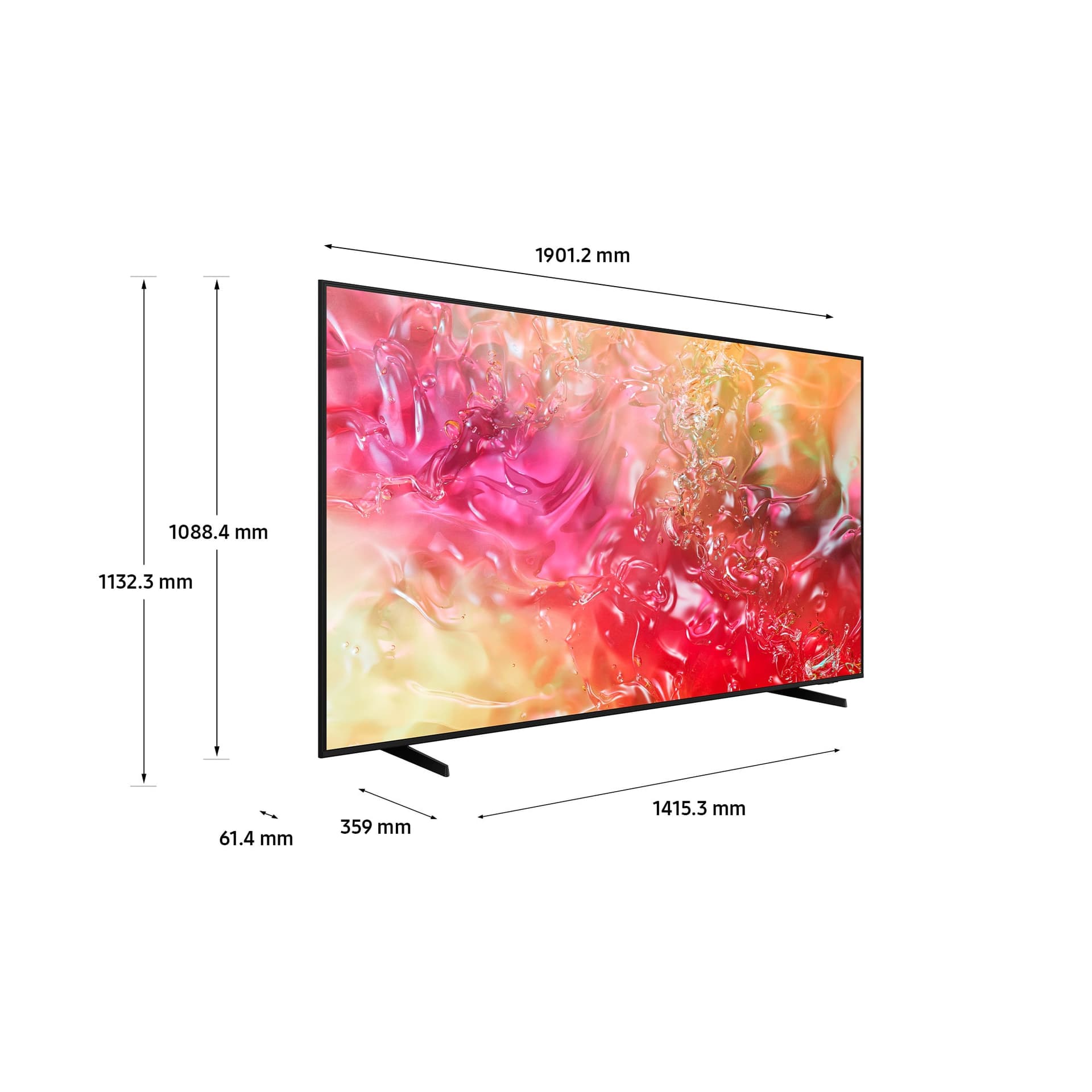 Smart TV 85 Pollici Display LED 4K Ultra HD Sistema Operativo Tizen Classe G colore Nero - UE85DU7170UXZT | Dimensioni 205.00 × 25.00 × 125.00 cm | Dimensioni diagonale schermo: 2,16 m (85") | Forma dello schermo: Piatto - 4