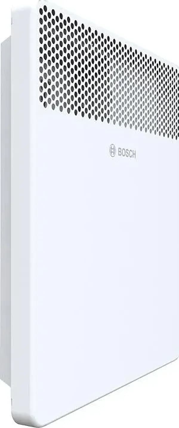 Bosch HC 4000-25 7738336938 Convettore Elettrico da Parete 2500 W per Ambienti fino a circa 25 m², Termostato Digitale 7-28 °C, Programmabile, Protezione IP24, Antigelo, Rilevamento Finestra Aperta, 90,2 x 45,1 x 9,8 cm, Bianco