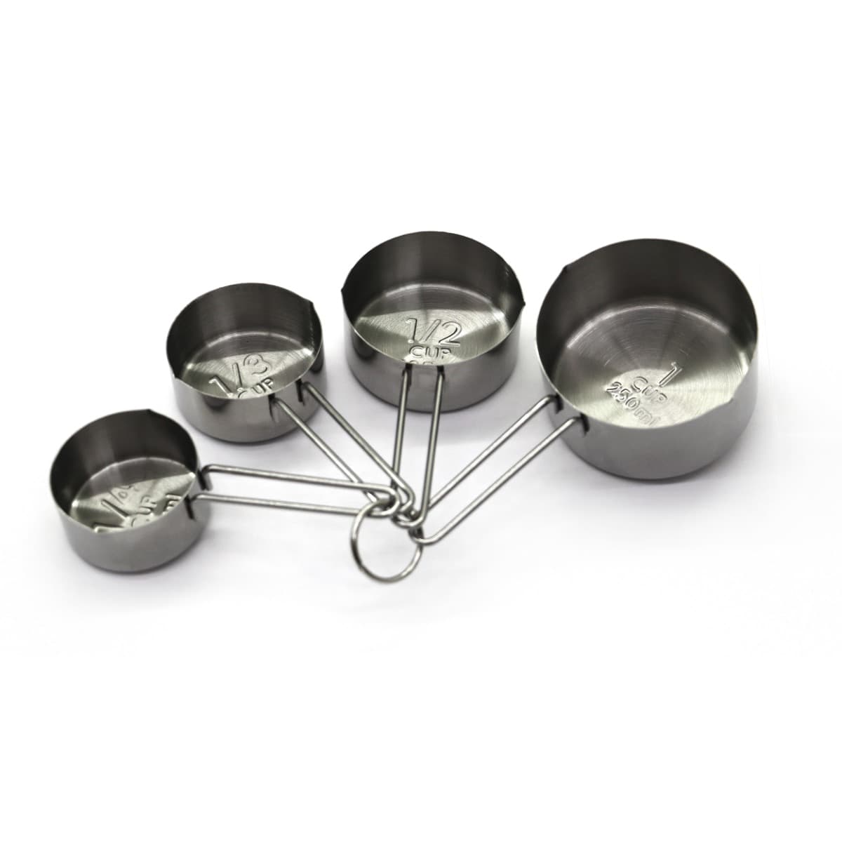 Maxima 09367900 Set Professionale di 4 Misurini in Acciaio Inossidabile da 60, 80, 125 e 250 ml, con manico e beccuccio per versare senza gocce, impilabili, lavabili in lavastoviglie, dimensioni set 16,5 x 8,5 x 4,6 cm, EAN 8719632126249 - 3