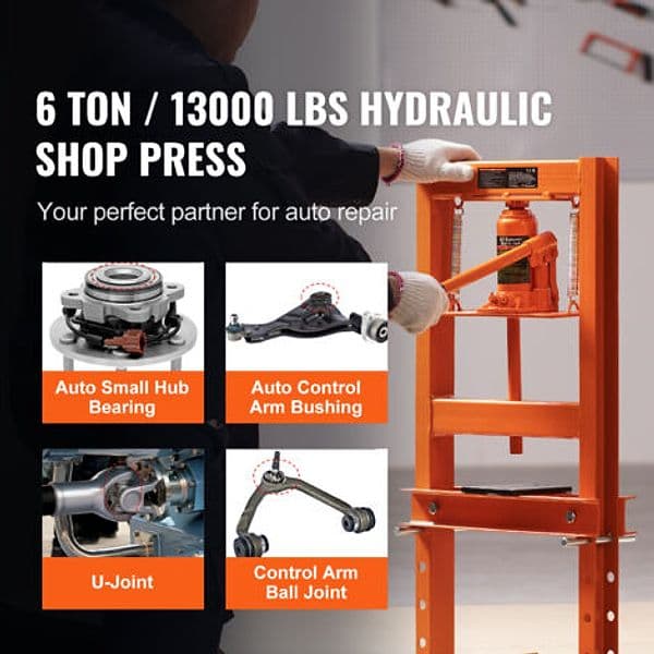 VEVOR Pressa idraulica da negozio da 6 tonnellate con piastre di pressatura Supporto per pressa da banco con telaio ad H Promo | Dimensioni 80.00 × 30.00 × 25.00 cm - 3
