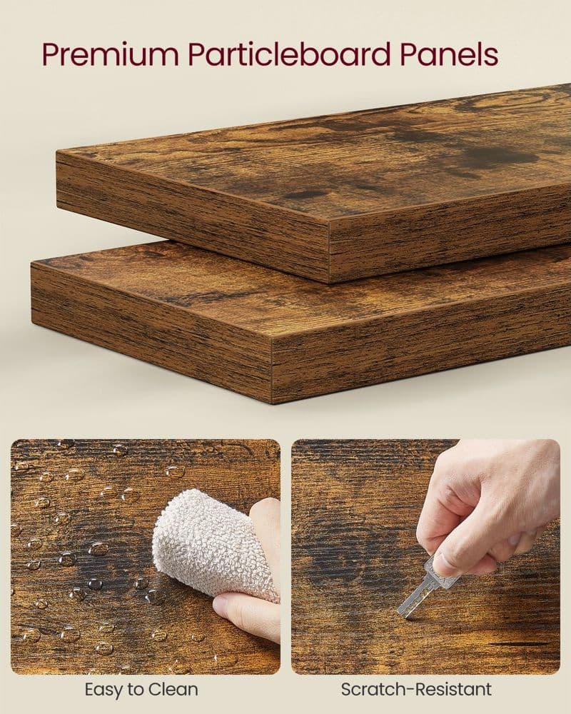 Mensola angolare da parete, Libreria angolare sospesa a 5 ripiani, Mensola per piante per camera da letto, soggiorno, bagno, ufficio, marrone rustico ULBC72BX | Dimensioni 130.00 × 30.00 × 20.00 cm | EAN 194343183367 - 3