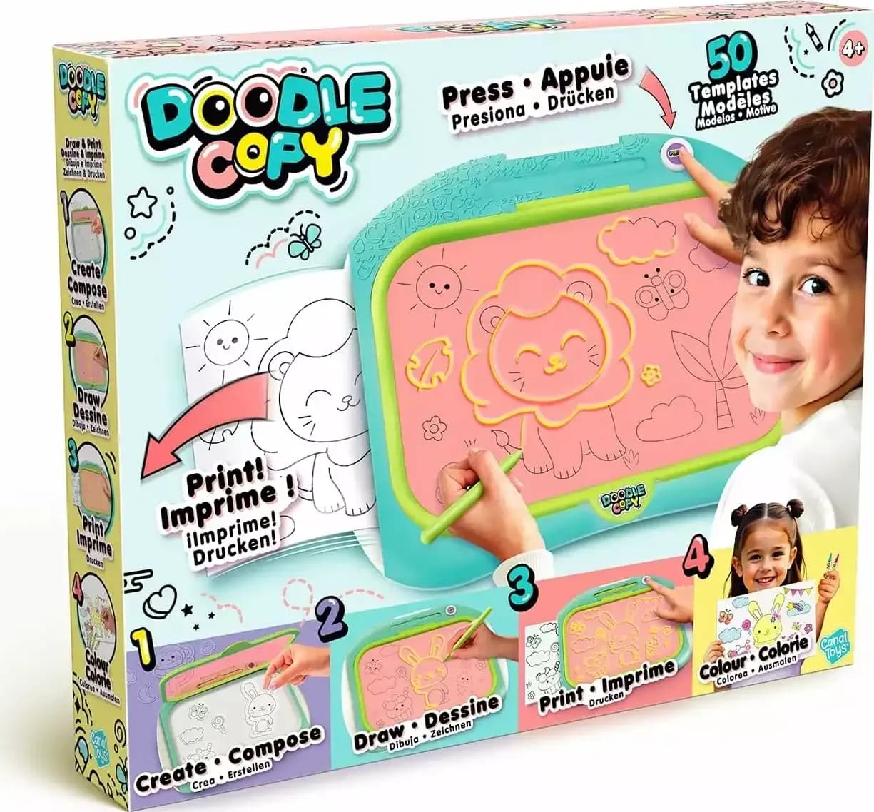 VTech - Lavagna didattica Magi'Ardoise, lavagna magica per bambini, tavoletta grafica, giocattolo educativo e creativo per imparare a scrivere, regalo per bambini dai 3 anni in su - Contenuto in francese | Modello UNSPSC | Dimensioni 38.00 × 8.00 × 32.00 cm