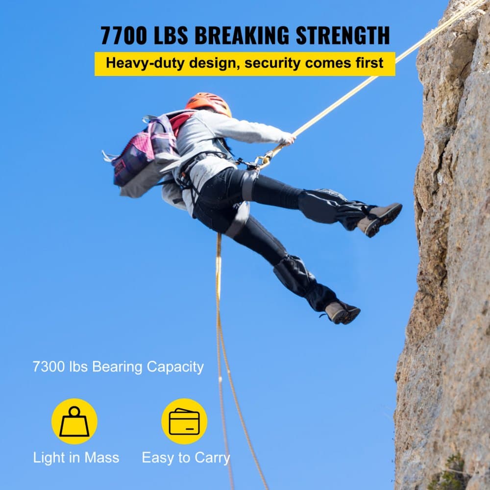 Bozzello a Doppia Puleggia, Diametro 12 mm Lunghezza 30 m Sistema di Carrucole e Paranchi con Corda a Treccia 30 a 35 KN Sistema di Carrucole da Arrampicata, Doppia Puleggia di Traino | Dimensioni 30.00 × 20.00 × 15.00 cm - 3