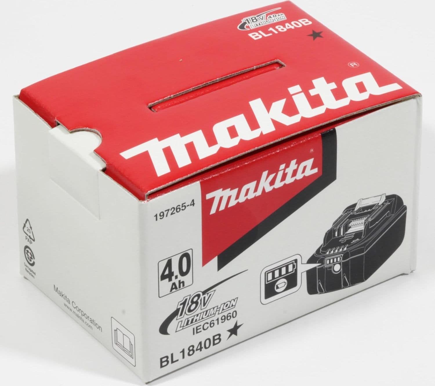 Makita BL1840B 197265-4 Akku 18V / 4,0AH Li-Ion | Dimensioni 15.00 × 10.00 × 8.00 cm - 4