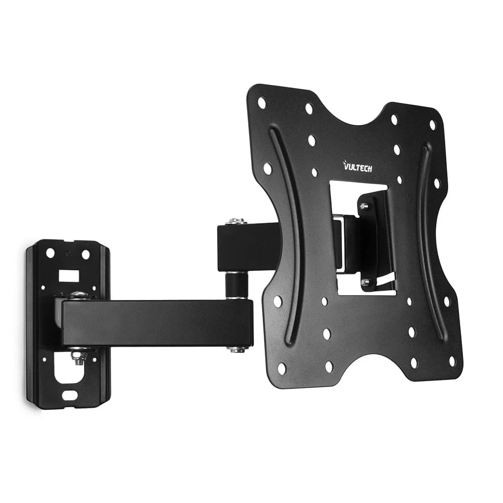 Vultech BTV-2342LITE Supporto TV da Parete Orientabile per Schermi da 23 a 42 Pollici, VESA fino a 200×200 mm, Portata 20 kg | Braccio a 3 snodi, rotazione 180°, inclinazione da -10° a +3°, distanza parete 5,6-29,5 cm, acciaio nero