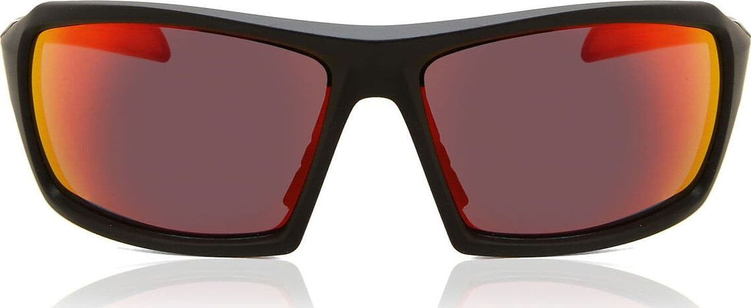 Reebok RV2339 01 Occhiali da Sole Uomo Taglia 65, Montatura Completa Nera in Plastica, Lenti Grigie a Specchio con Filtro Categoria 3, Calibro 65 mm, Ponte 17 mm, Aste 135 mm, Modello RV_2339_01_65 con Custodia Inclusa