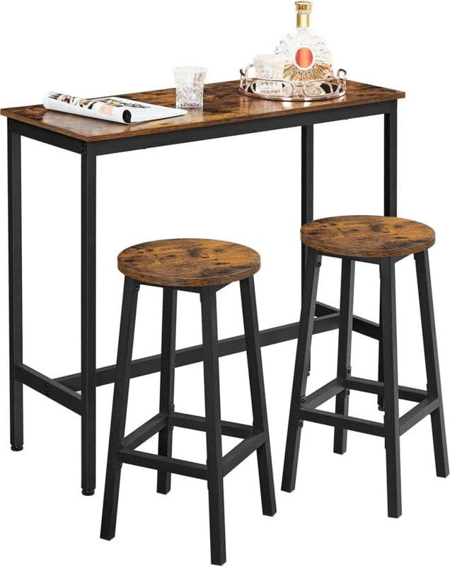 Vasagle Tavolo da bar + 2 sgabelli - LBT219B01V1 | Dimensioni 100.00 × 70.00 × 20.00 cm - 2