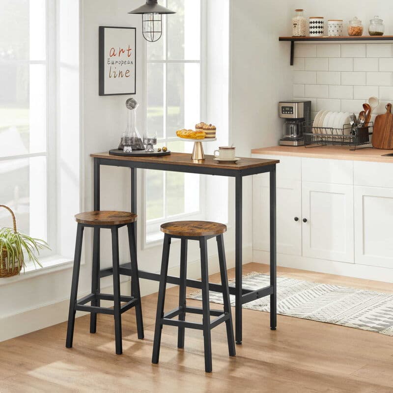 Vasagle Tavolo da bar + 2 sgabelli - LBT219B01V1 | Dimensioni 100.00 × 70.00 × 20.00 cm - 3