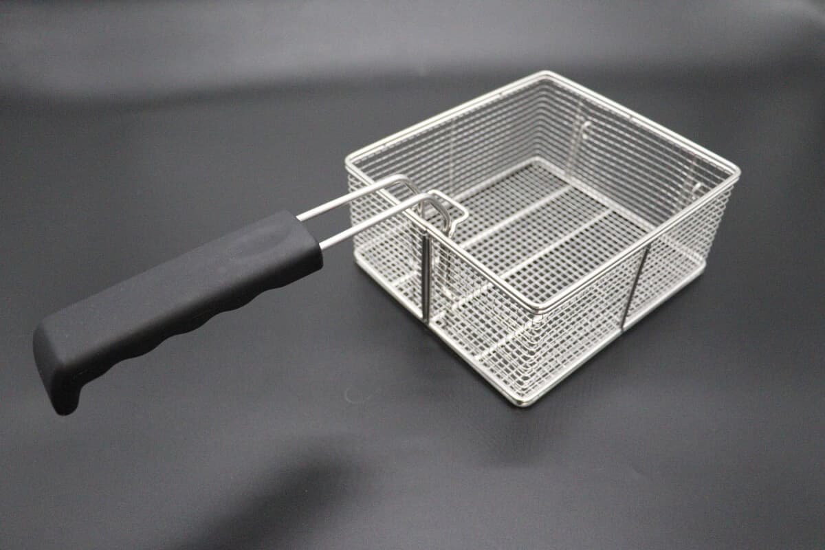 Maxima Cestello per Friggitrice Professionale da 10 Litri con Manico, Ricambio in Metallo per Attrezzature da Cucina, Larghezza 21 cm, Profondità 20 cm, Altezza 10 cm, Accessorio per Frittura, EAN 8720365347795