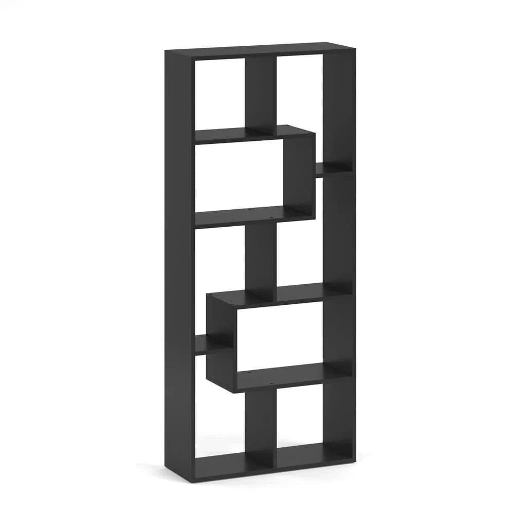 Vicco Noa Divisorio per Ambienti e Libreria Zig Zag Nero con 8 Ripiani Aperti, Utilizzabile in Orizzontale o Verticale, Dimensioni 160,6 x 67,2 x 25 cm, Pannello Truciolare da 16 mm Rivestito in Melamina, Kit di Montaggio Incluso - 5