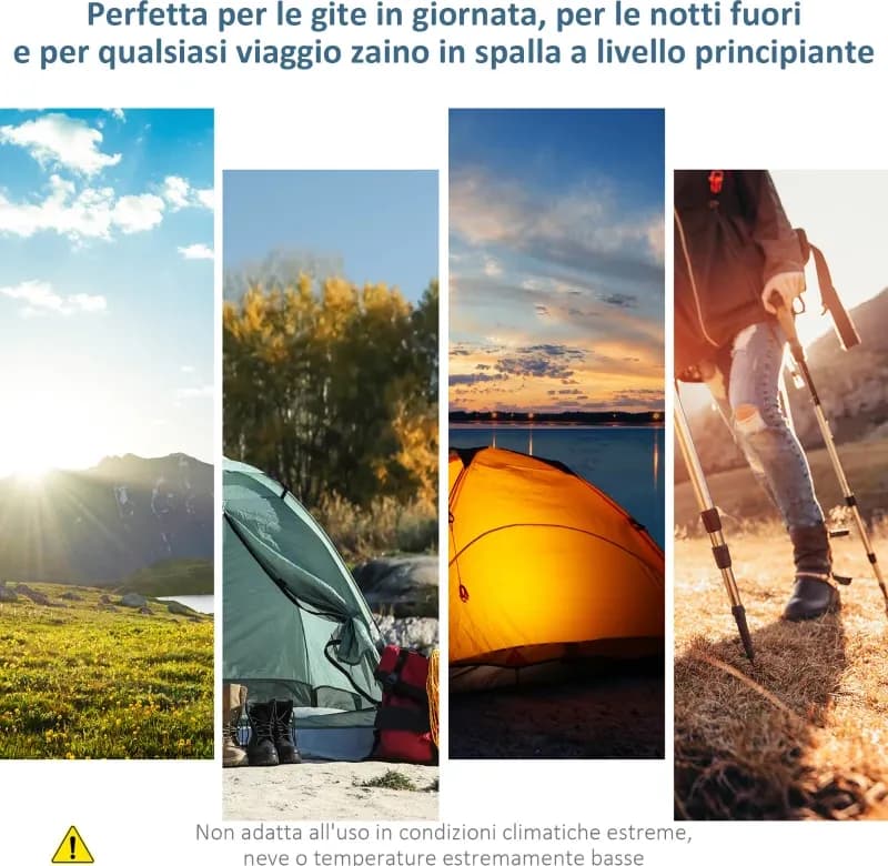 Tenda da Campeggio 4 Persone Impermeabile con 2 Stanze e Finestre a Rete, 400x275x210 cm, Grigia | Dimensioni 70.00 × 30.00 × 30.00 cm - 4