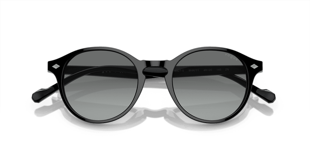 Vogue Eyewear VO5327S W44/11 Occhiali da Sole, Montatura Nera in Acetato Forma Phantos, Lenti Grigio Sfumato, Calibro 48 mm, Ponte 20 mm, Aste 145 mm, Modello Originale Vogue con Codice EAN 8056597209212 - 2